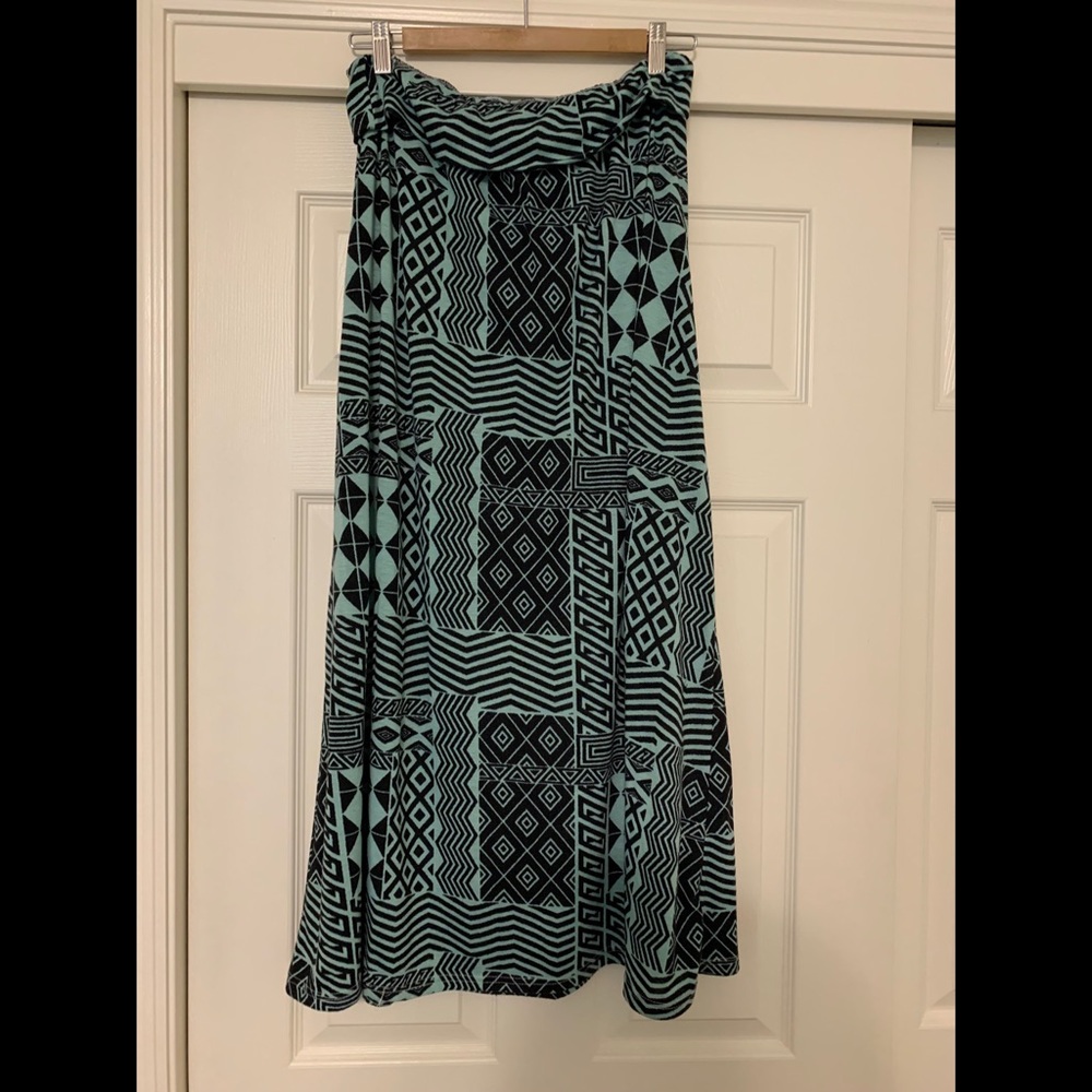 Women’s 1X Maxi Skirt- Turquoise and Black